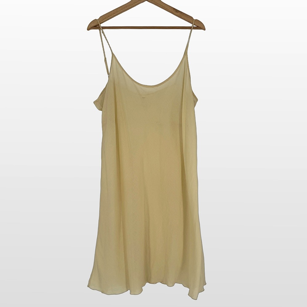 Slip Dress Size XL Butter Yellow Coquette Balletcore Minimalist Neutral Layering